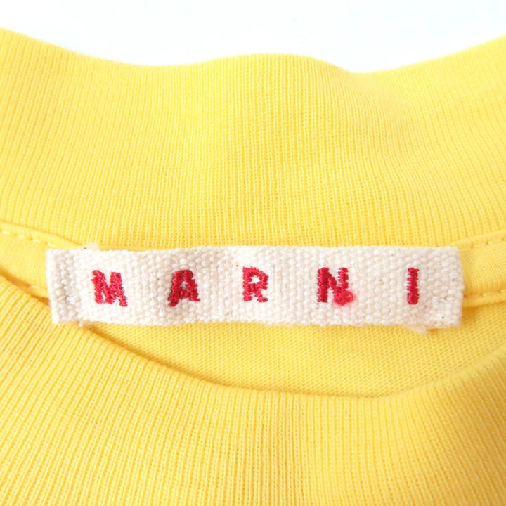 Excellent MARNI Short sleeve T-shirt Logo print yellow cotton Women 36 THJE0263P1