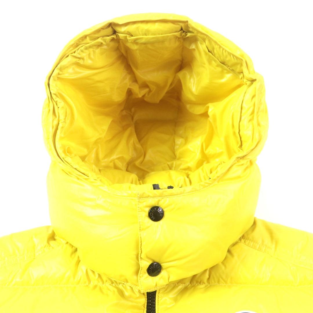 Great MONCLER Down jacket ASPIN Double zip-up with hood and patch yellow Nylon mens 2