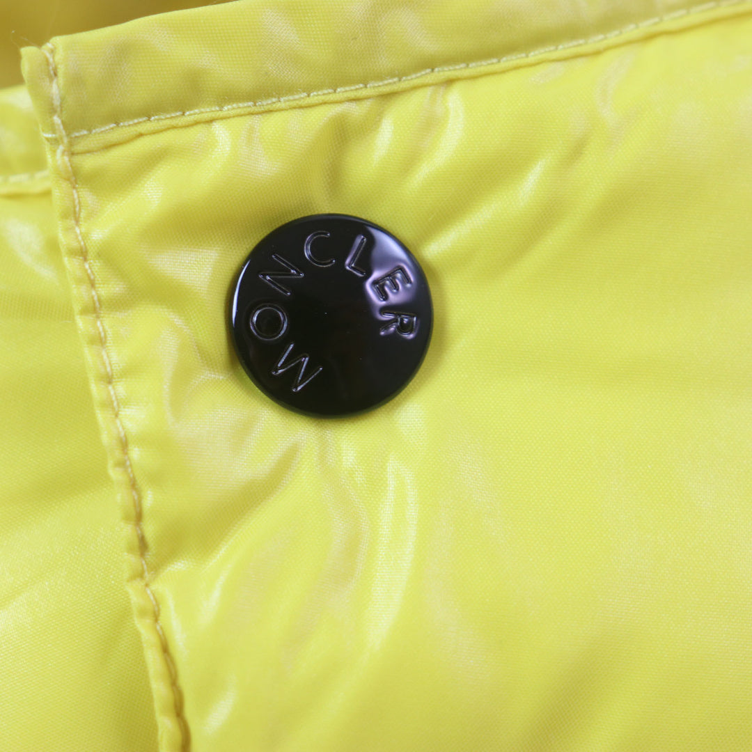 Great MONCLER Down jacket ASPIN Double zip-up with hood and patch yellow Nylon mens 2