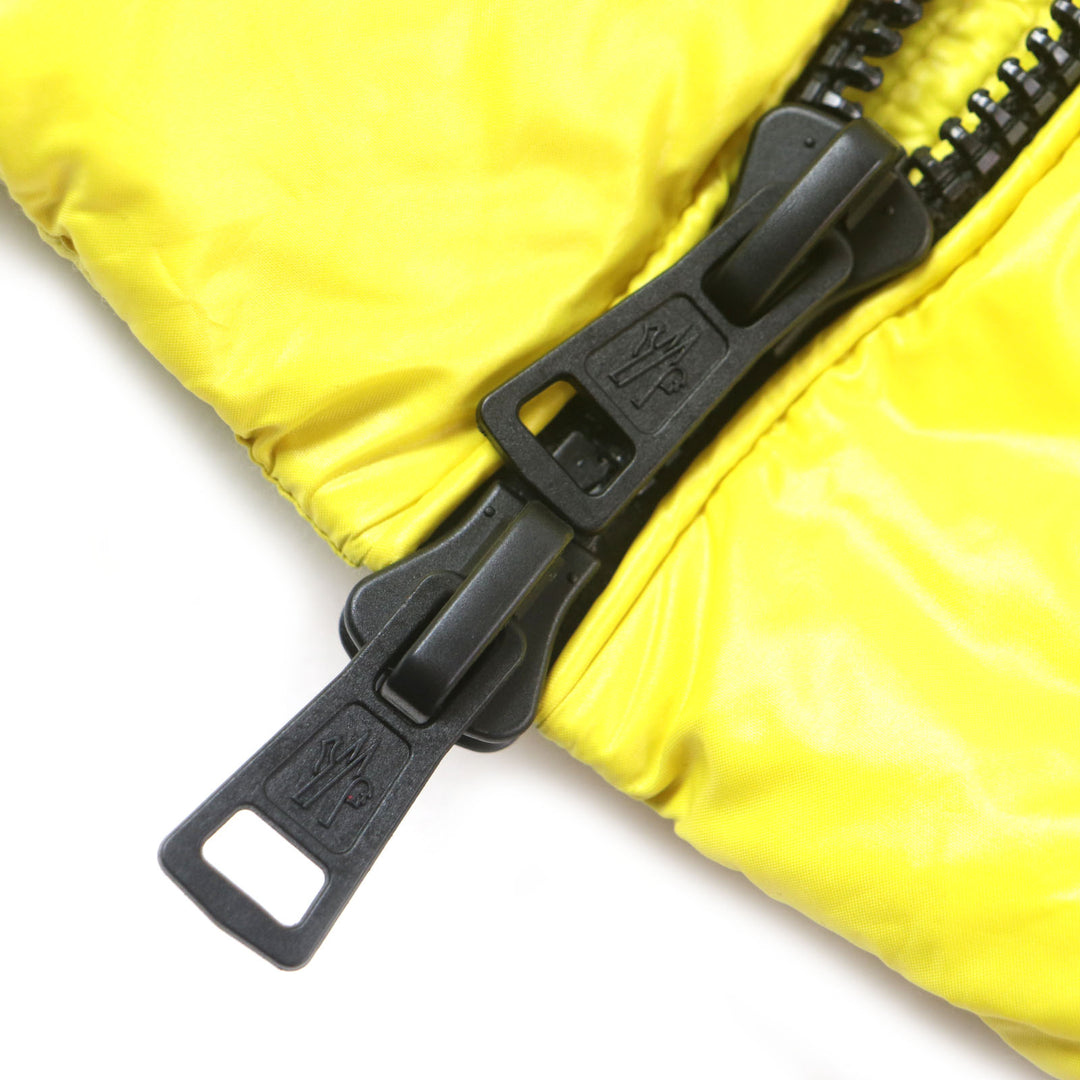 Great MONCLER Down jacket ASPIN Double zip-up with hood and patch yellow Nylon mens 2