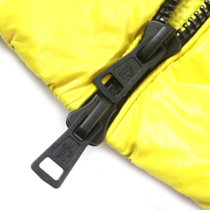 Great MONCLER Down jacket ASPIN Double zip-up with hood and patch yellow Nylon mens 2
