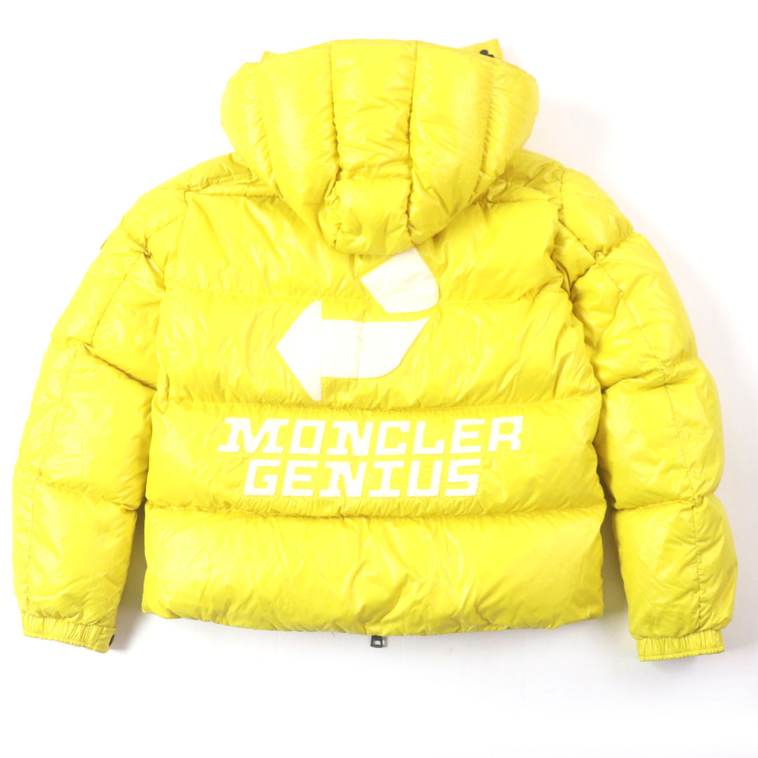 Great MONCLER Down jacket ASPIN Double zip-up with hood and patch yellow Nylon mens 2