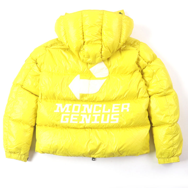Great MONCLER Down jacket ASPIN Double zip-up with hood and patch yellow Nylon mens 2