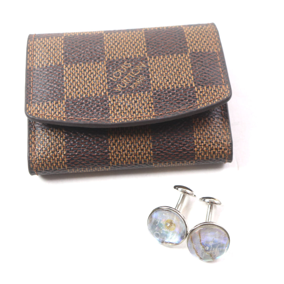 Great LOUIS VUITTON Cufflinks Men's Jewelry Accessories Logo metal Silver MP1318