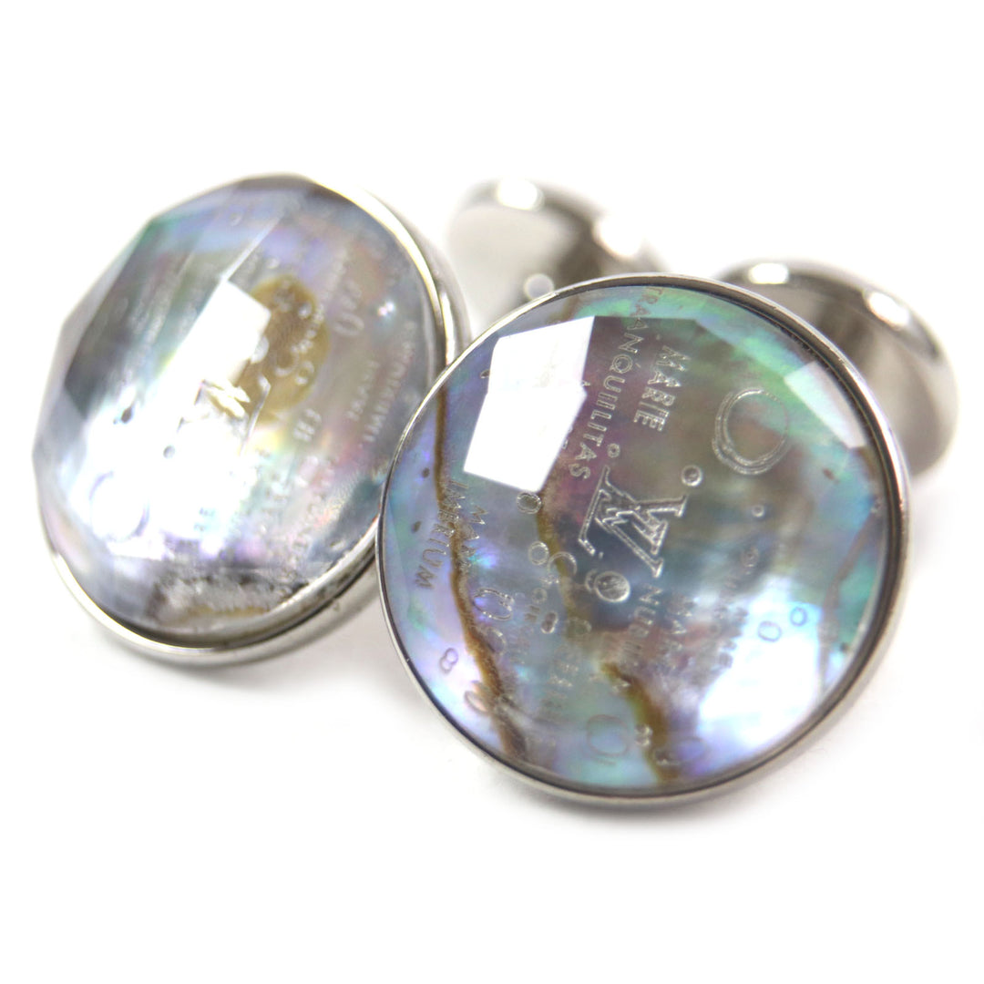 Great LOUIS VUITTON Cufflinks Men's Jewelry Accessories Logo metal Silver MP1318