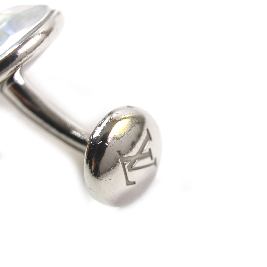 Great LOUIS VUITTON Cufflinks Men's Jewelry Accessories Logo metal Silver MP1318