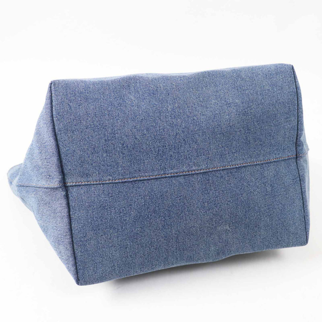 Excellent Alexander Wang Tote Bag denim Women Punch Logo Embossed Denim Tote