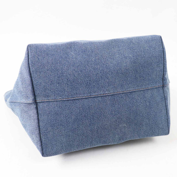 Excellent Alexander Wang Tote Bag denim Women Punch Logo Embossed Denim Tote