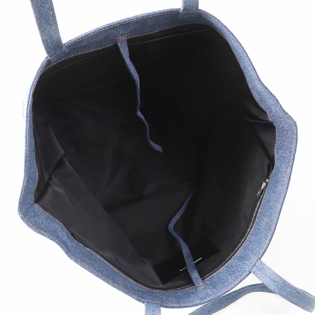 Excellent Alexander Wang Tote Bag denim Women Punch Logo Embossed Denim Tote