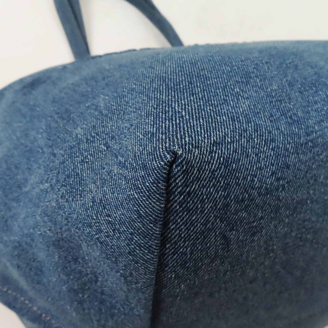Excellent Alexander Wang Tote Bag denim Women Punch Logo Embossed Denim Tote