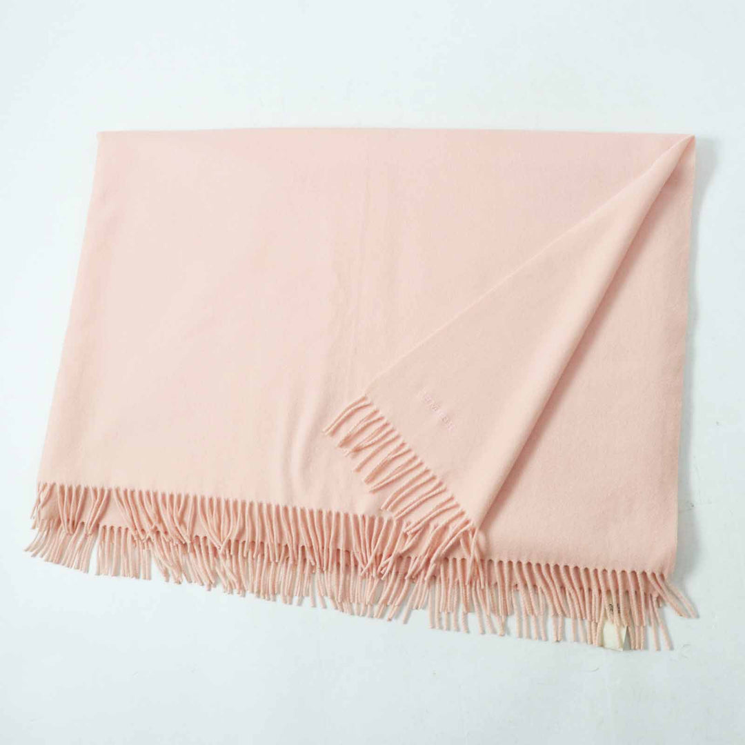 Very Good HERMES shawl Extra large with embroidered logo pink cashmere Women
