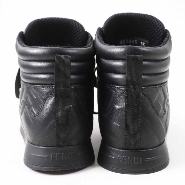Great FENDI High cut sneakers FF logo/embossed lace-up black leather Women 35