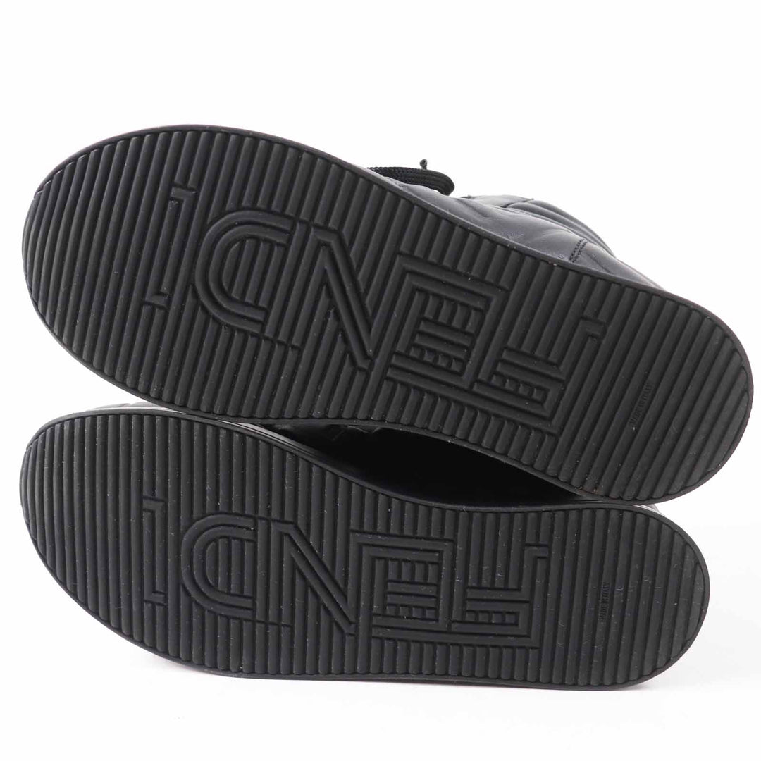 Great FENDI High cut sneakers FF logo/embossed lace-up black leather Women 35