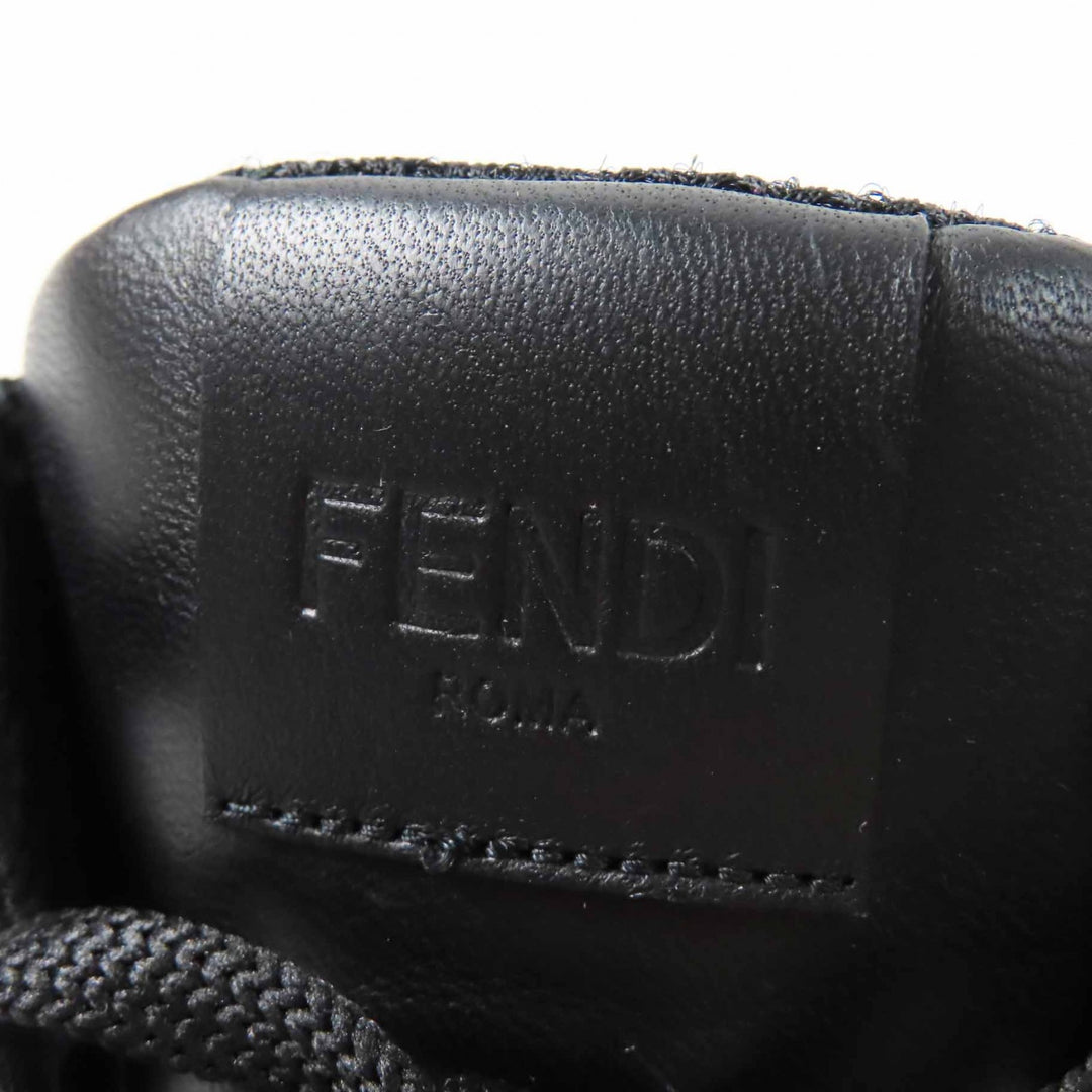 Great FENDI High cut sneakers FF logo/embossed lace-up black leather Women 35