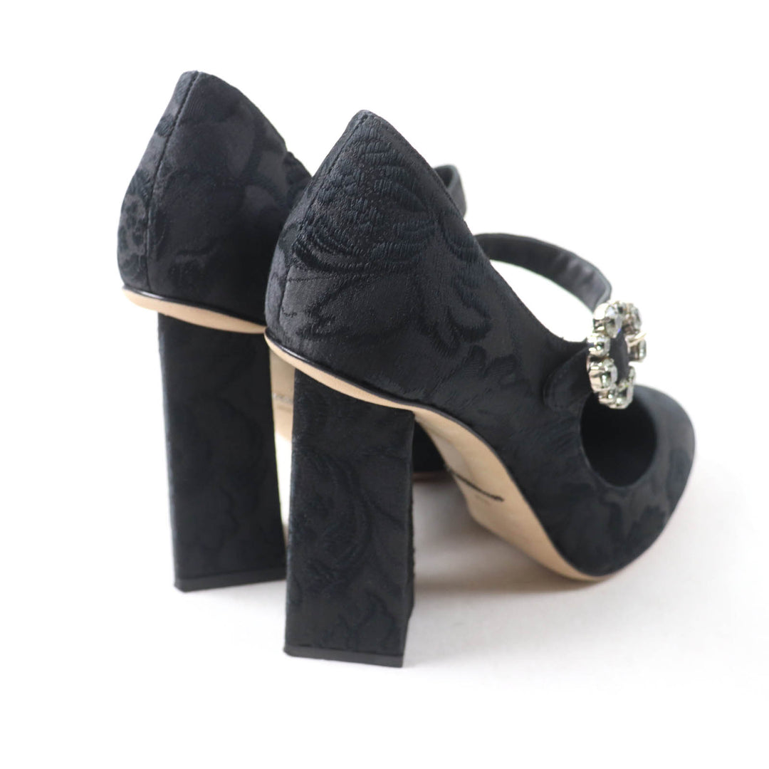 Excellent DOLCE&GABBANA pumps Crystal Buckle black polyester 35.5