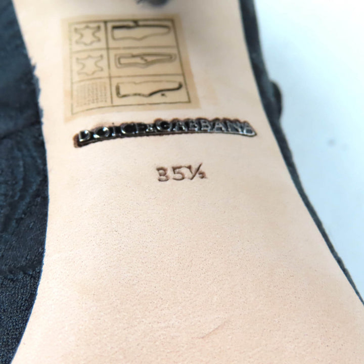 Excellent DOLCE&GABBANA pumps Crystal Buckle black polyester 35.5