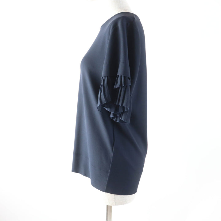 Great Salvatore Ferragamo tops Silk pleated sleeves Navy Rayon Women S