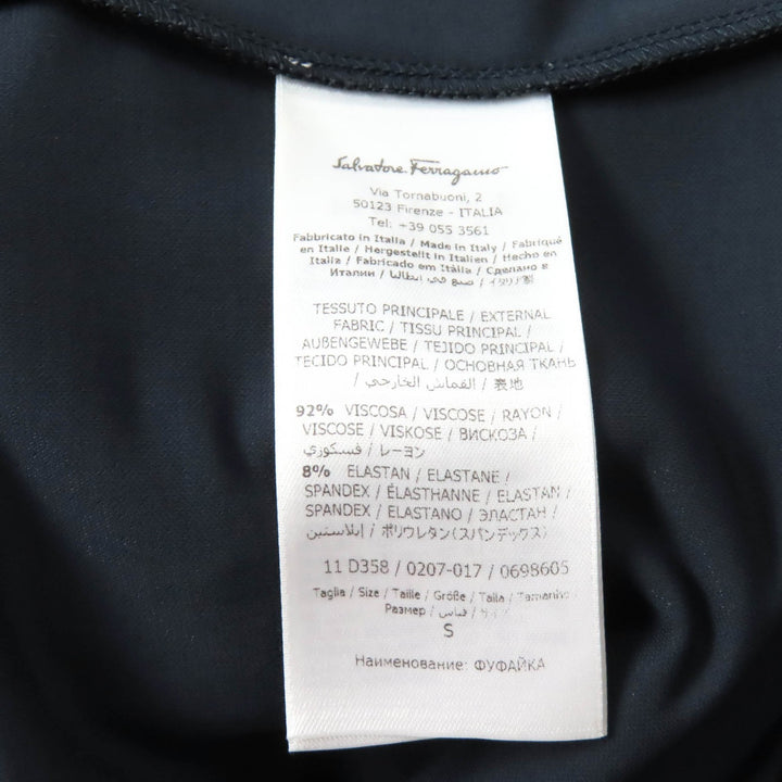 Great Salvatore Ferragamo tops Silk pleated sleeves Navy Rayon Women S