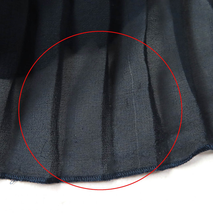 Great Salvatore Ferragamo tops Silk pleated sleeves Navy Rayon Women S