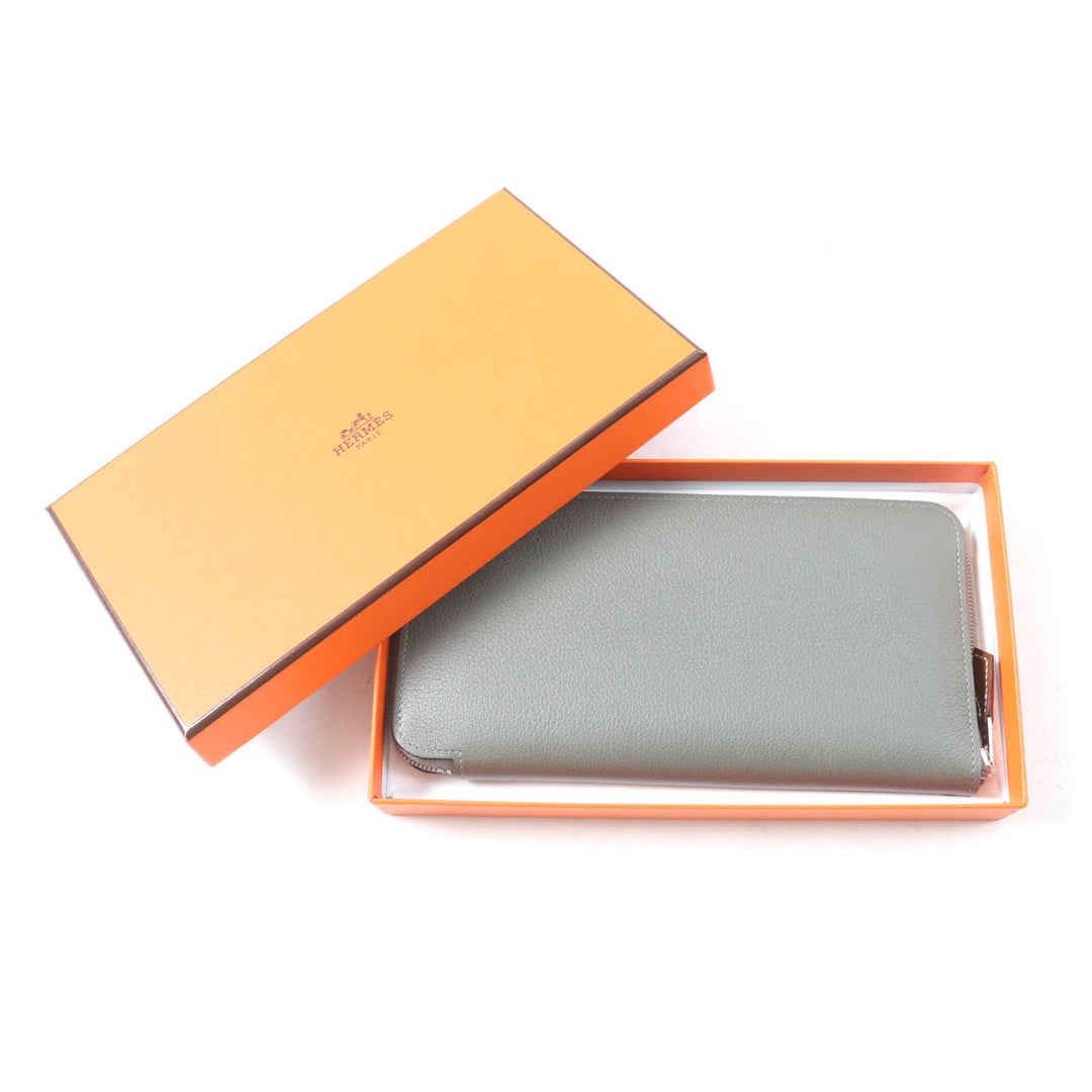HERMES Purse Azap long silk in Round Zip Long Wallet Evercolor