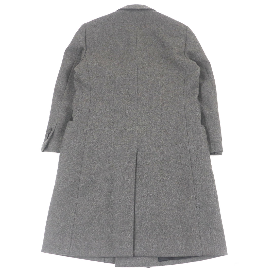 Excellent HERMES Double chester coat gray wool mens 52