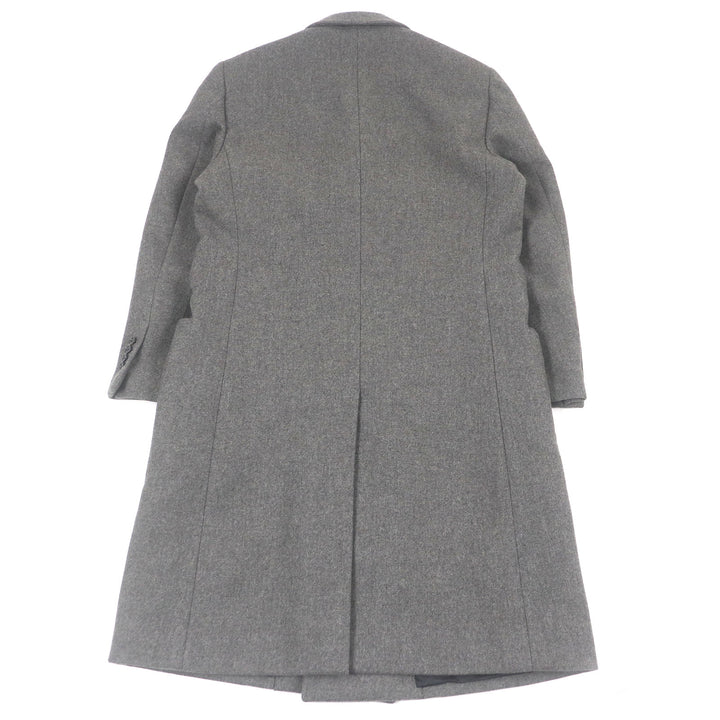 Excellent HERMES Double chester coat gray wool mens 52