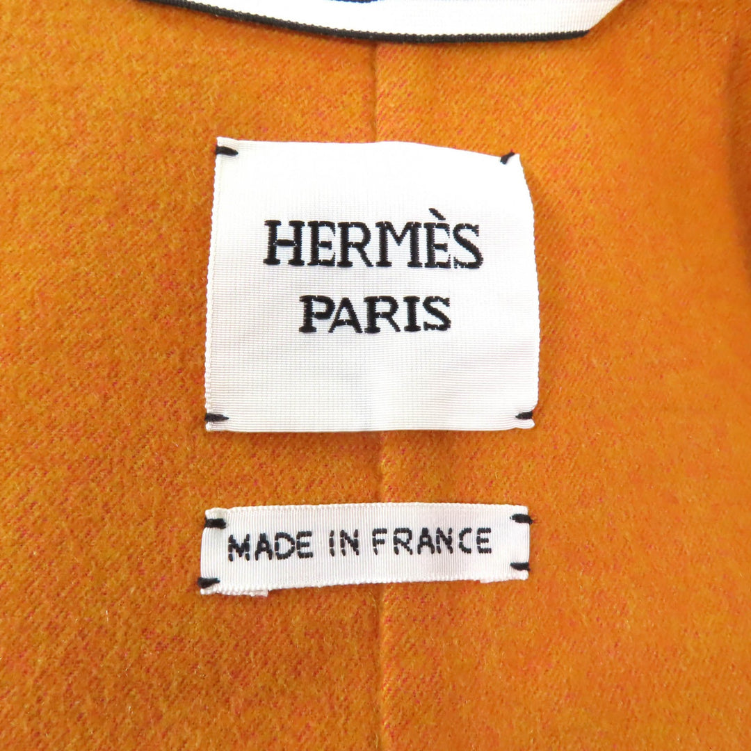 Excellent HERMES coat Double Face Zip Up Hooded Coat Brown cashmere Women 38