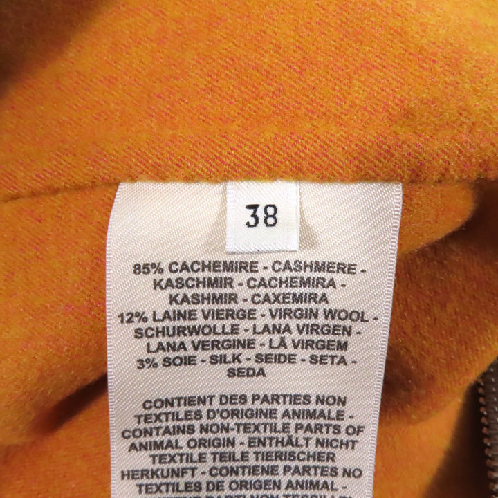 Excellent HERMES coat Double Face Zip Up Hooded Coat Brown cashmere Women 38