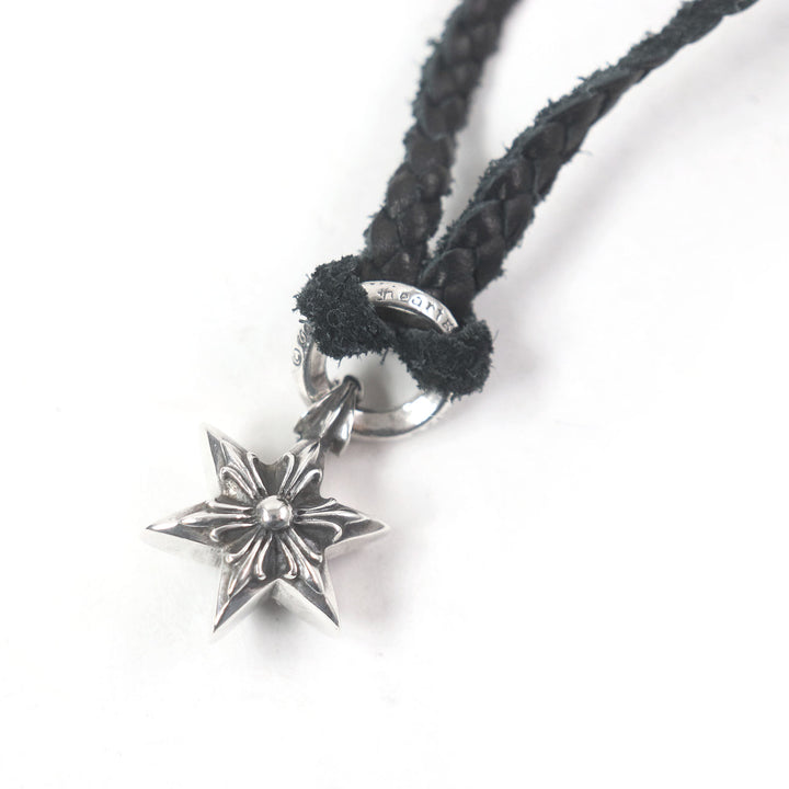 Great CHROME HEARTS Necklace Tiny Leather Blade Scroll Boro Chip Star