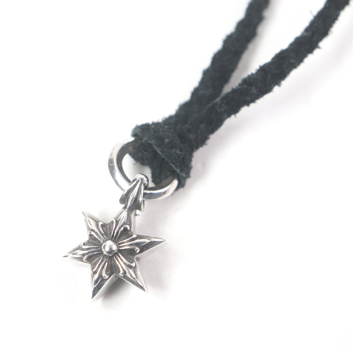 Great CHROME HEARTS Necklace Tiny Leather Blade Scroll Boro Chip Star