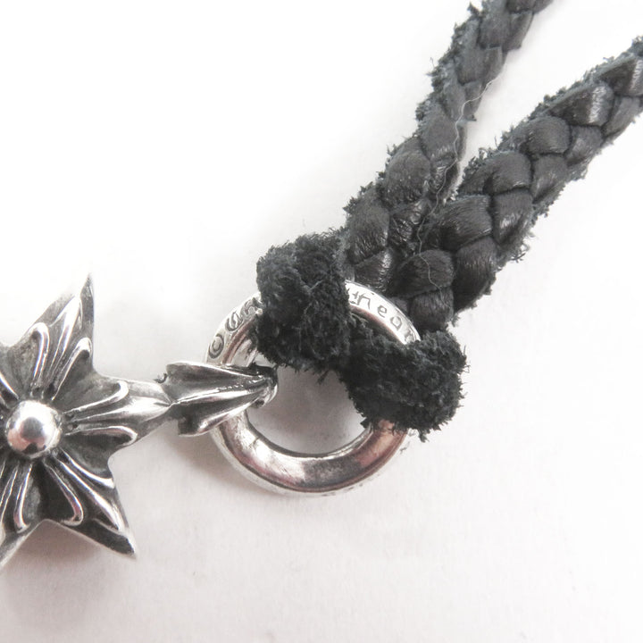 Great CHROME HEARTS Necklace Tiny Leather Blade Scroll Boro Chip Star