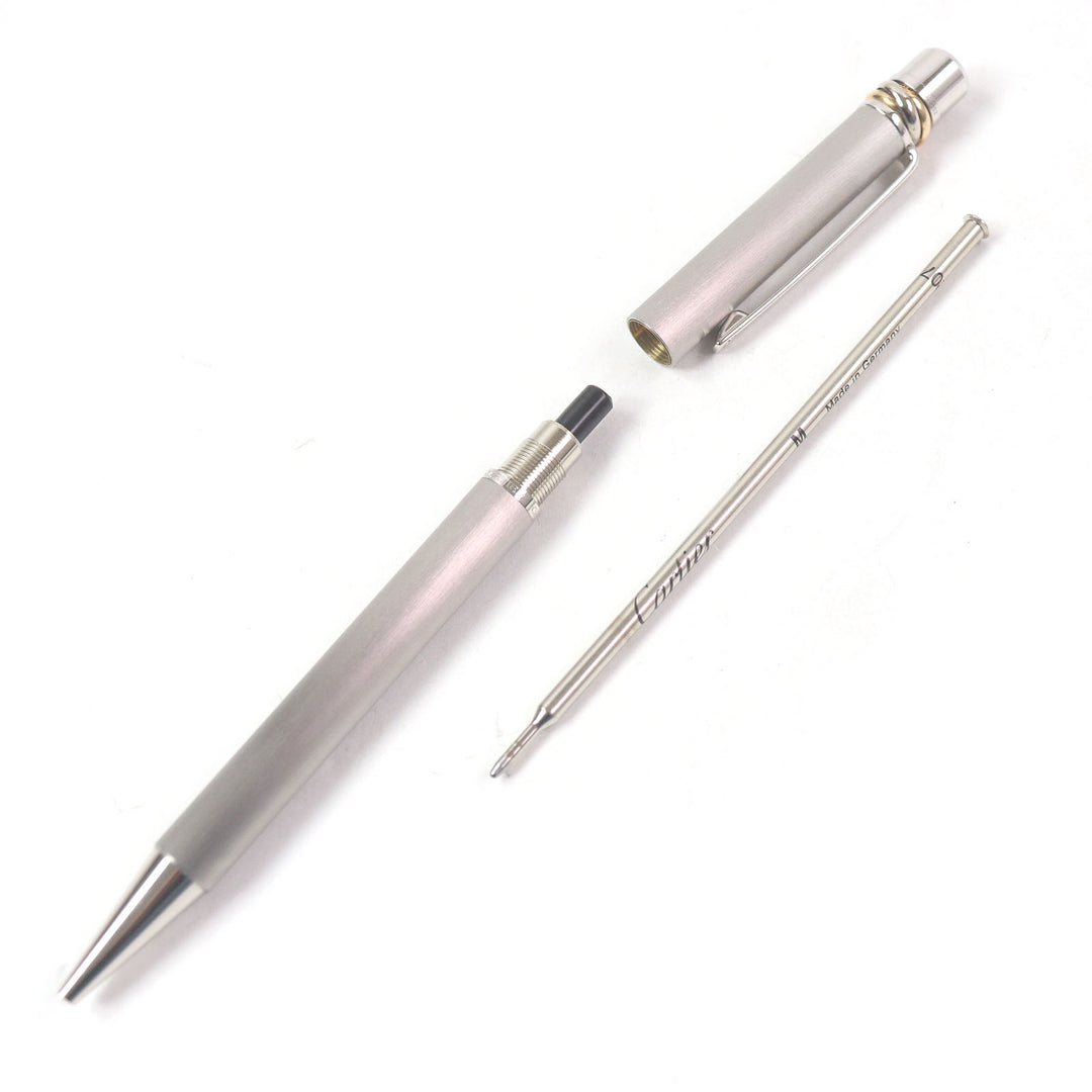 Excellent Cartier Ballpoint pen Trinity Hairline Twist Style Silver mens