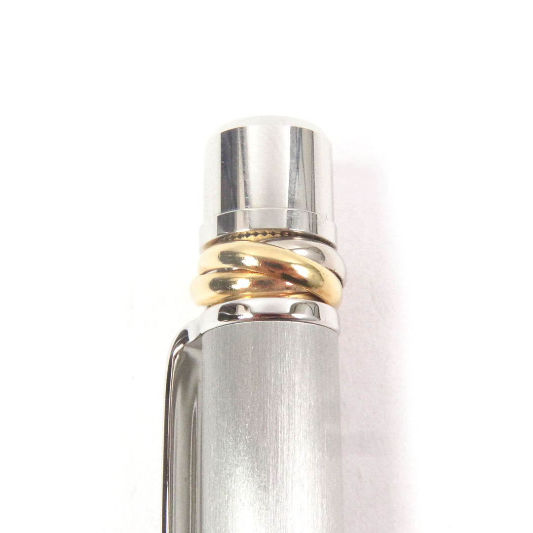 Excellent Cartier Ballpoint pen Trinity Hairline Twist Style Silver mens