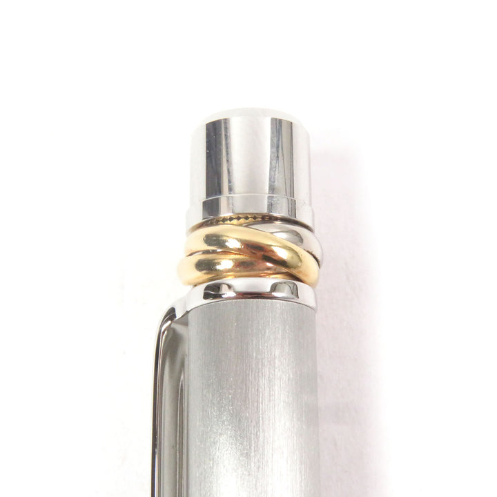 Excellent Cartier Ballpoint pen Trinity Hairline Twist Style Silver mens