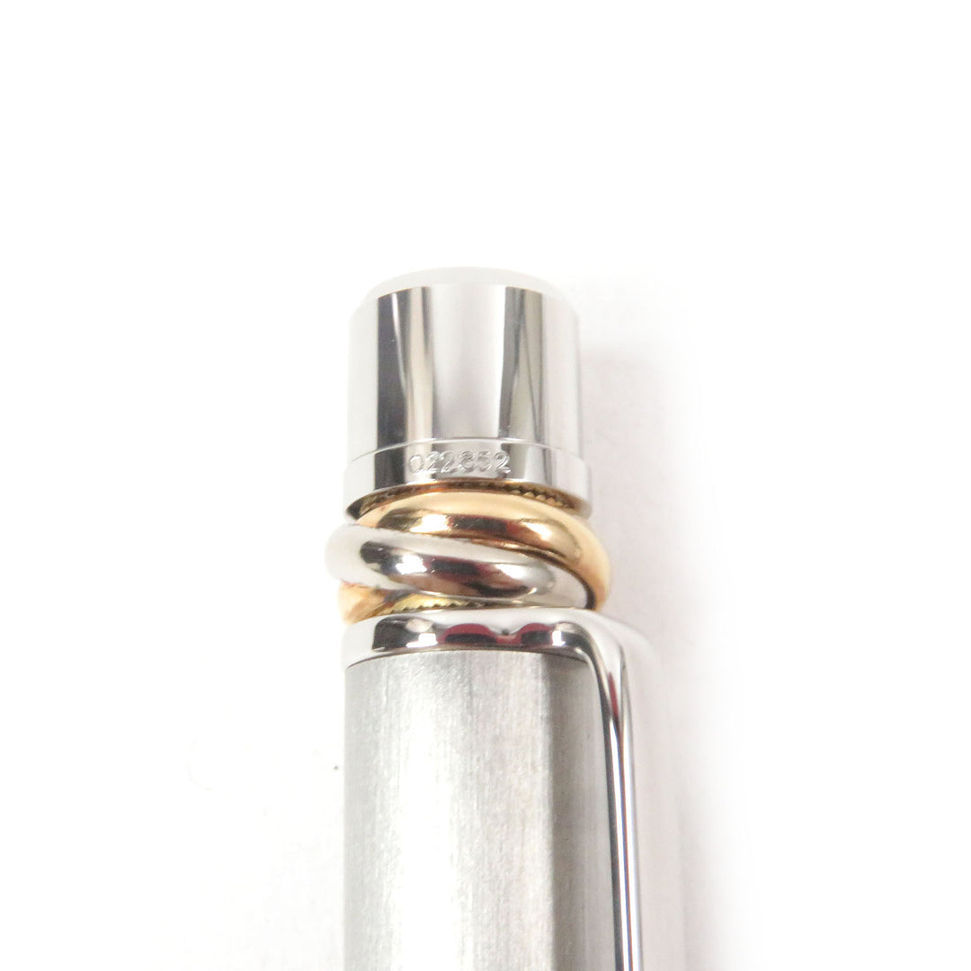 Excellent Cartier Ballpoint pen Trinity Hairline Twist Style Silver mens