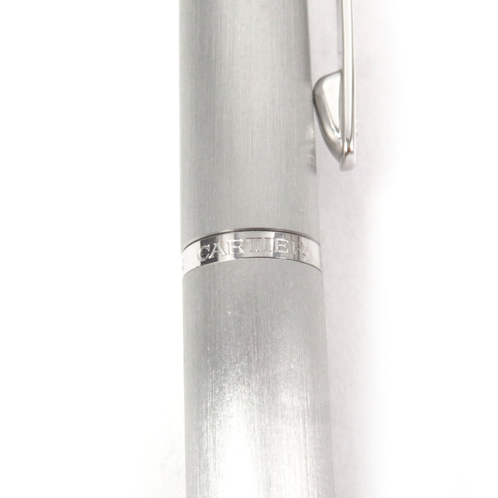 Excellent Cartier Ballpoint pen Trinity Hairline Twist Style Silver mens