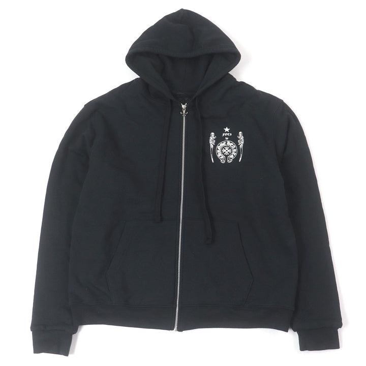 Great CHROME HEARTS hoodie FOTI ZIP HOODIE Skull hoodie black cotton mens M