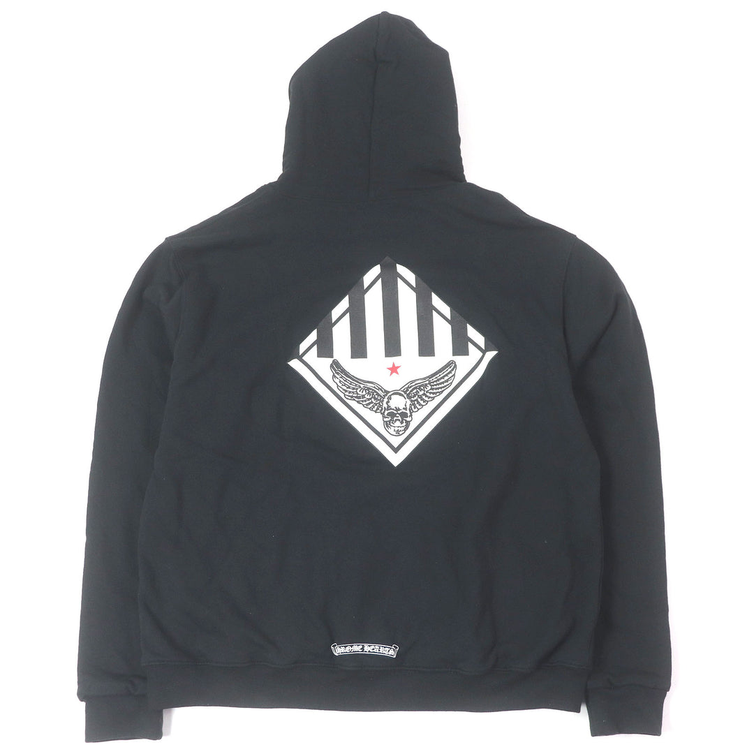 Great CHROME HEARTS hoodie FOTI ZIP HOODIE Skull hoodie black cotton mens M