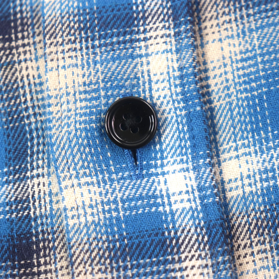 Excellent CELINE Long sleeve shirt Loose Shirt In Checked Cotton blue mens 41 2C486354M