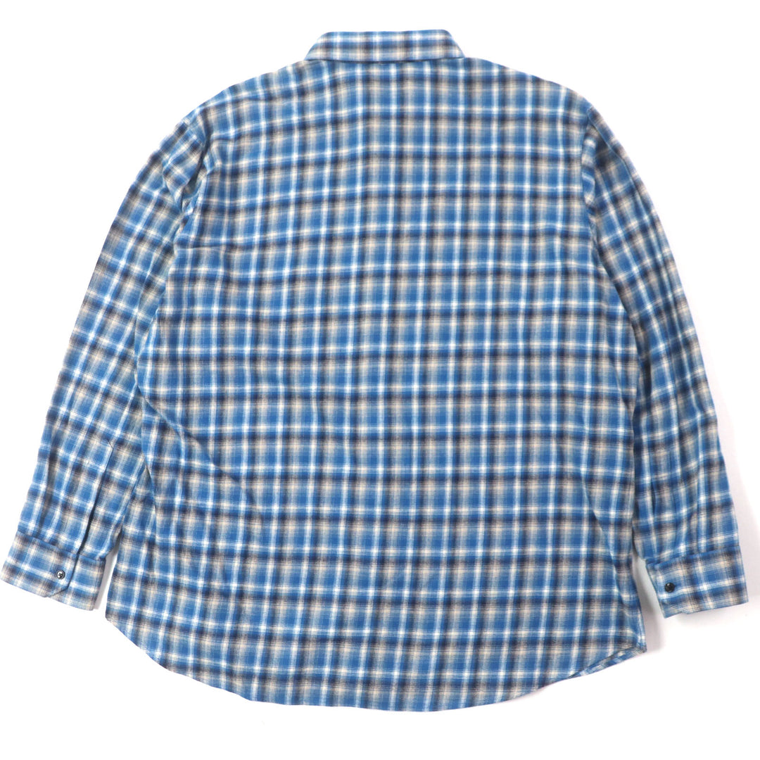 Excellent CELINE Long sleeve shirt Loose Shirt In Checked Cotton blue mens 41 2C486354M