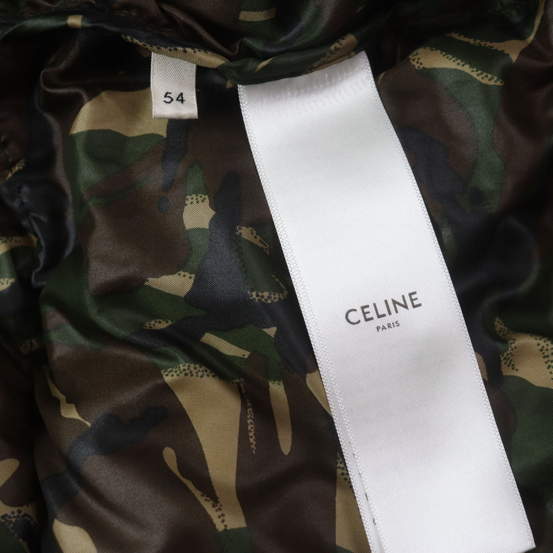 CELINE Jacket Logo Print Camouflage Pattern Green Brown Multi mens 54 2W4300610