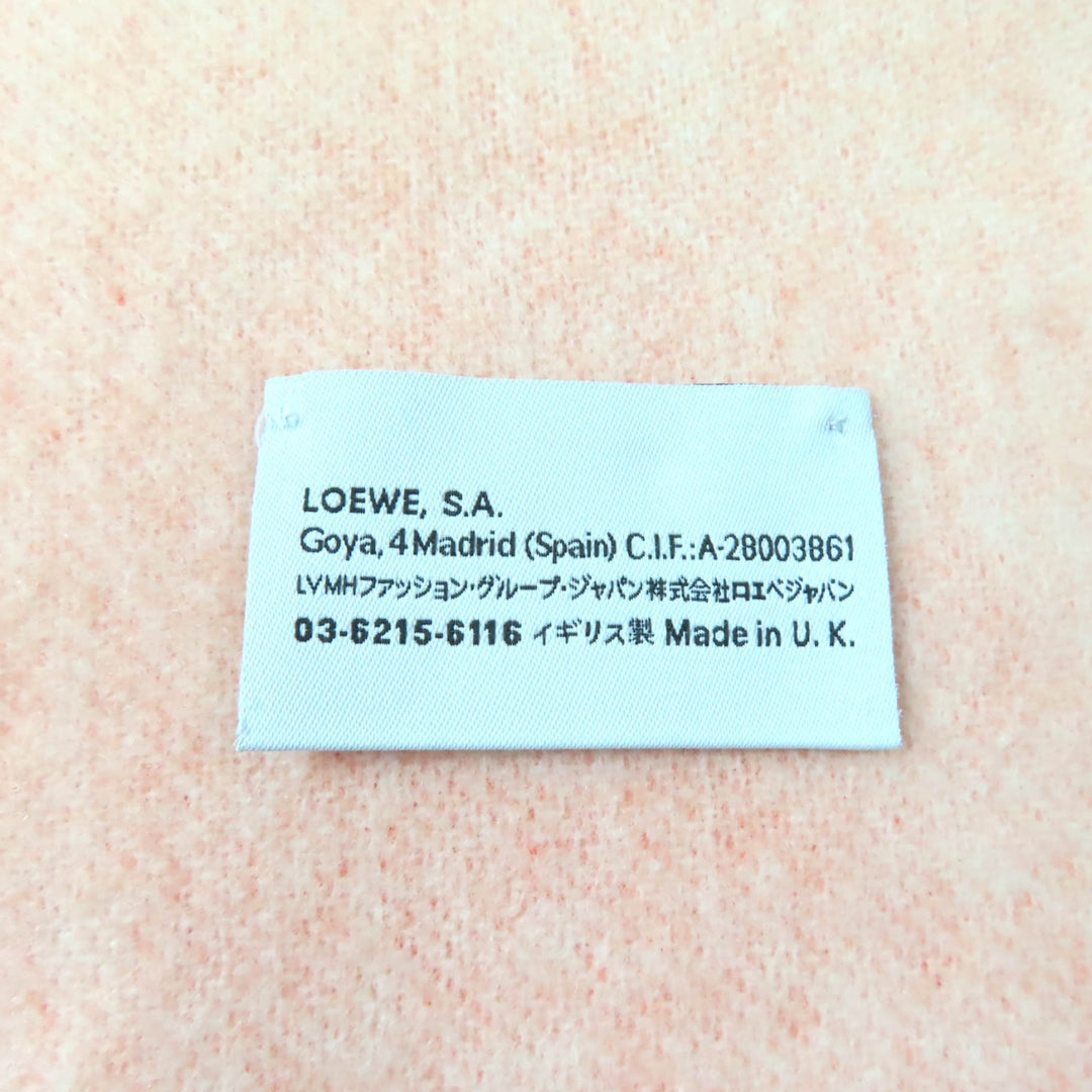 Excellent LOEWE Stall Anagram embroidered scarf with fringe Orange wool Women