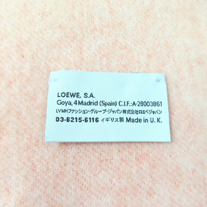 Excellent LOEWE Stall Anagram embroidered scarf with fringe Orange wool Women
