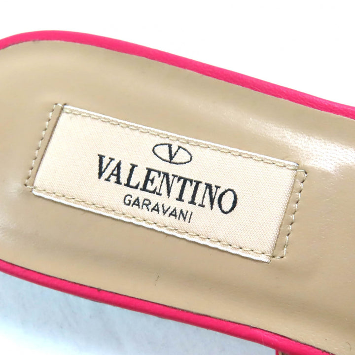 Excellent Valentino Garavani Sandals Rockstud ankle strap patent leather pink