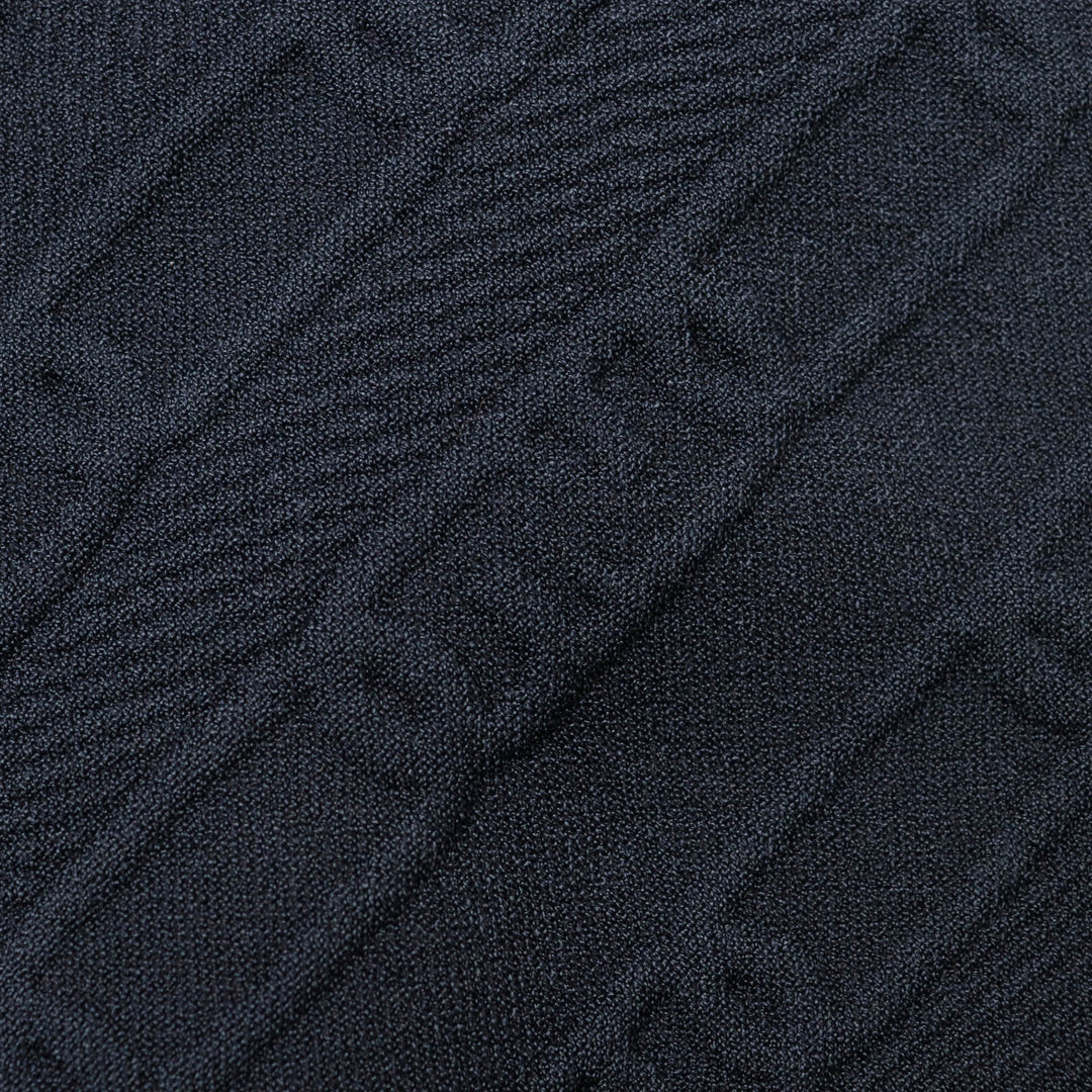 Pristine FENDI knit FF logo Crew neck Cropped length Long sleeves Navy Women 40 FZX831