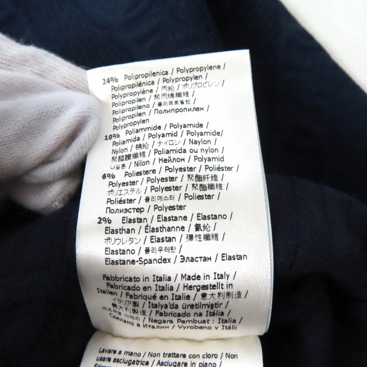 Pristine FENDI knit FF logo Crew neck Cropped length Long sleeves Navy Women 40 FZX831
