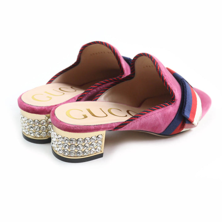Pristine GUCCI Sandals Square toe velour mules pink Women 35 496562