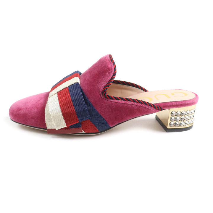 Pristine GUCCI Sandals Square toe velour mules pink Women 35 496562