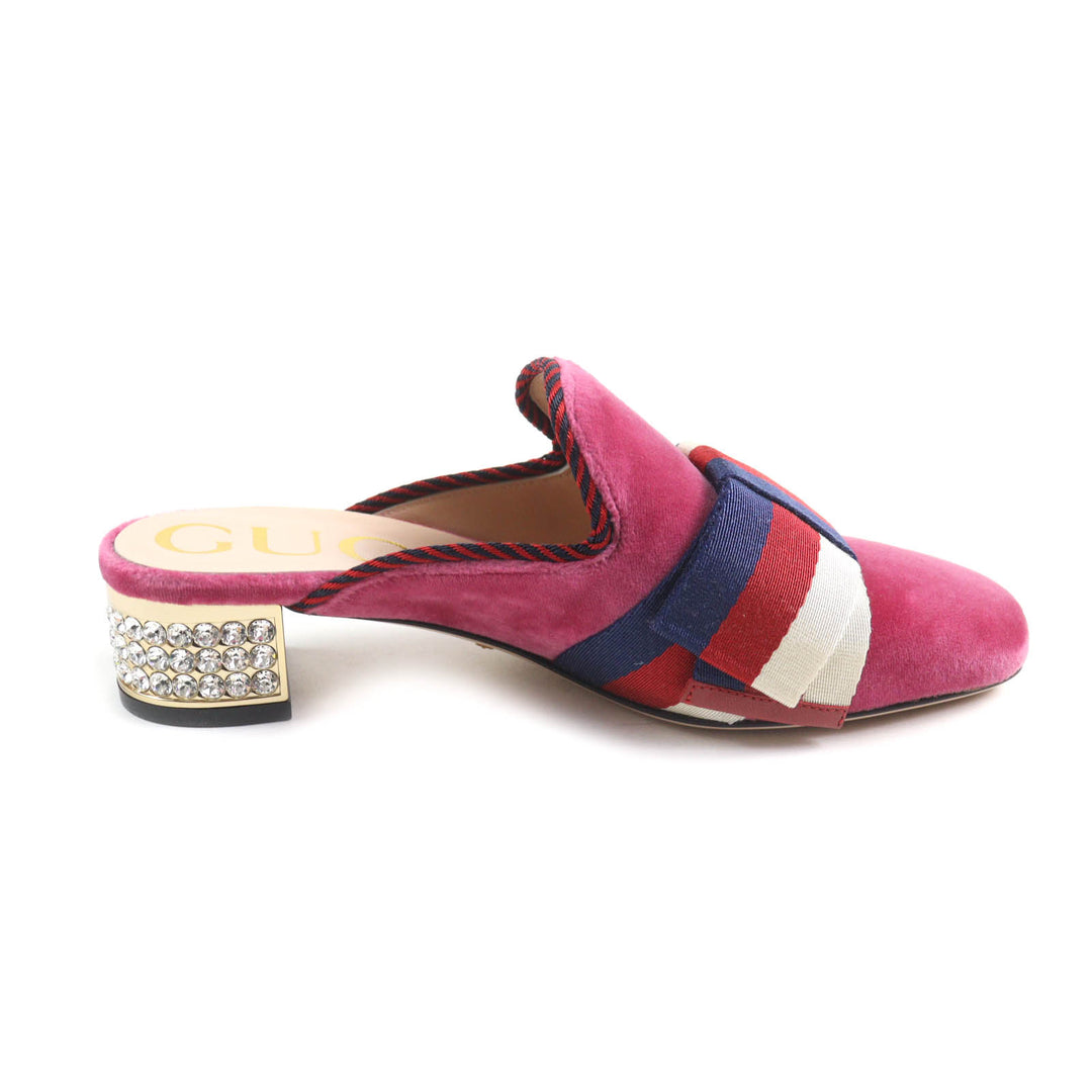 Pristine GUCCI Sandals Square toe velour mules pink Women 35 496562