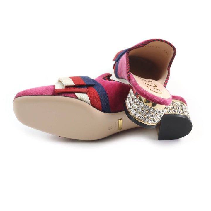 Pristine GUCCI Sandals Square toe velour mules pink Women 35 496562